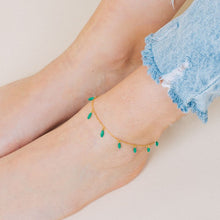 Afbeelding in Gallery-weergave laden, Enkelbandje verguld Turquoise Drops Summer