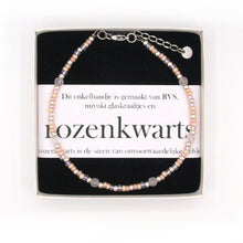 Afbeelding in Gallery-weergave laden, Enkelbandje Rozenkwarts, zilver- of goudkleur rvs.