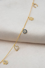 Afbeelding in Gallery-weergave laden, enkelbandje verguld goud met bedels