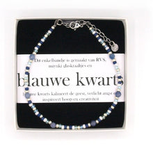Afbeelding in Gallery-weergave laden, enkelbandje natuursteen blauwe kwarts zilver