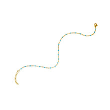 Afbeelding in Gallery-weergave laden, Fijn gouden enkelbandje met gekleurde accenten