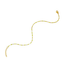 Afbeelding in Gallery-weergave laden, Fijn gouden enkelbandje met gekleurde accenten