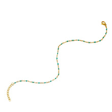 Afbeelding in Gallery-weergave laden, Fijn gouden enkelbandje met gekleurde accenten