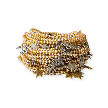 Afbeelding in Gallery-weergave laden, Goud wit enkelbandje Masaikraaltjes elastisch