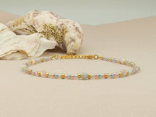 Afbeelding in Gallery-weergave laden, Morganiet enkelbandje natuursteen goud