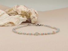 Afbeelding in Gallery-weergave laden, Morganiet enkelbandje natuursteen zilver