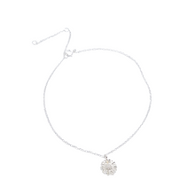 Afbeelding in Gallery-weergave laden, Enkelbandje 925s zilver met bloemetje