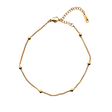 Afbeelding in Gallery-weergave laden, enkelbandje goud kleurig met balletjes rvs gold plated