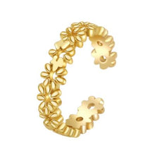 Afbeelding in Gallery-weergave laden, Teenring bloemetjes, goud of zilverkleurig