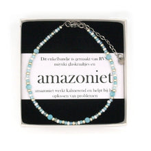 Afbeelding in Gallery-weergave laden, Enkelbandje amazoniet goud of zilver rvs