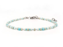 Afbeelding in Gallery-weergave laden, Enkelbandje amazoniet goud of zilver rvs