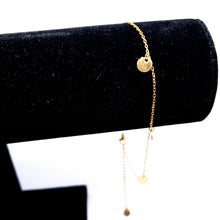 Afbeelding in Gallery-weergave laden, fijn gouden rvs enkelbandje met muntjes