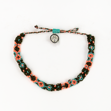 Afbeelding in Gallery-weergave laden, Enkelbandje geknoopt Groen | Oranje | Zwart | Pineapple Island