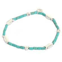 Afbeelding in Gallery-weergave laden, Elastisch Enkelbandje visjes en Turqoois natuursteen