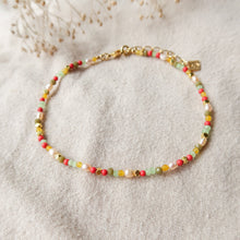 Afbeelding in Gallery-weergave laden, Zomer mini kralen enkelbandje, verguld goud (18k) Multicolor
