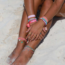 Afbeelding in Gallery-weergave laden, Geknoopt Enkelbandje Ibiza Pink &amp; Gold
