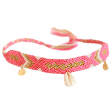 Afbeelding in Gallery-weergave laden, Geknoopt Enkelbandje Ibiza Pink &amp; Gold
