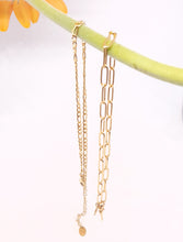 Afbeelding in Gallery-weergave laden, gouden 3mm ketting enkelbandje met een verlengkettinkje stainless steel anklet
