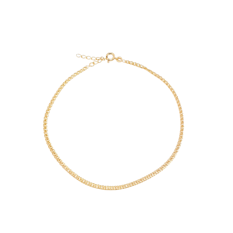 enkelbandje verguld goud flat snake 18 k